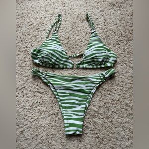 Green zebra Shein bikini